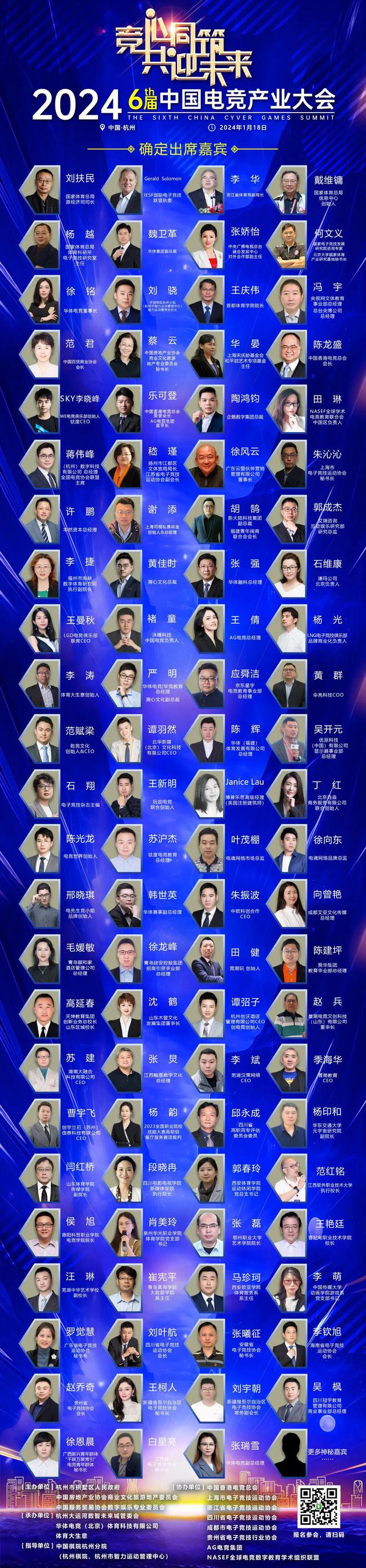 杭州你好！2024第六届中国电竞产业大会1月18日举办(图2)